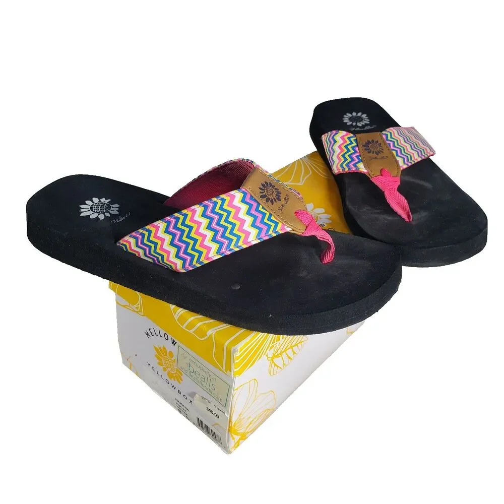 Women's Yellow Box Mellow Mat 8.5 Sandal Flip Flop Summer Beach Shoes - Picture 1 of 12